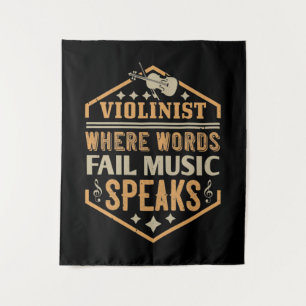 Violin - Where Words Fail Music Speaks Tapestry