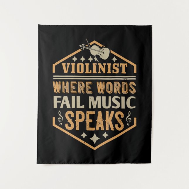 Violin - Where Words Fail Music Speaks Tapestry (Front)