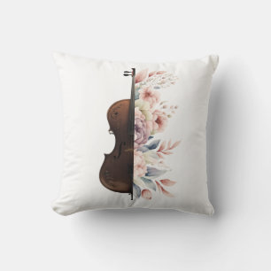 Violin with flowers. cushion