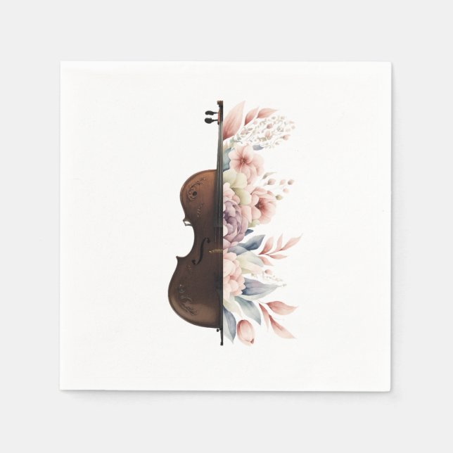Violin with flowers. napkin (Front)