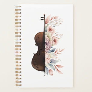 Violin with flowers. planner
