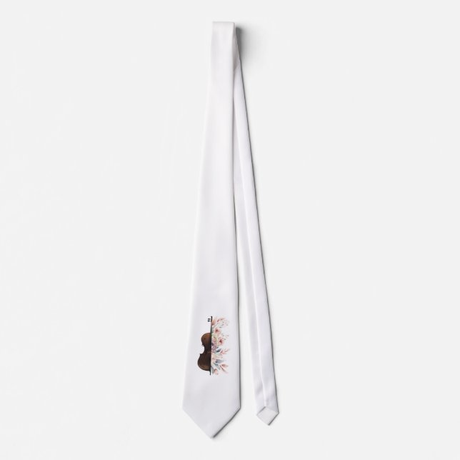 Violin with flowers. tie (Front)