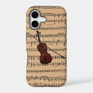 Violin With Sheet Music Background