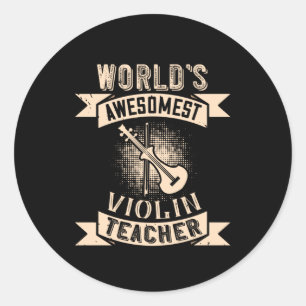 Violin World's Awesomest Violin Teacher Classic Round Sticker