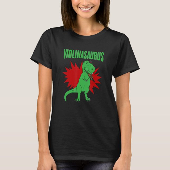 Violinasaurus Violinist Dinosaur Orchestra Viola T T-Shirt (Front)