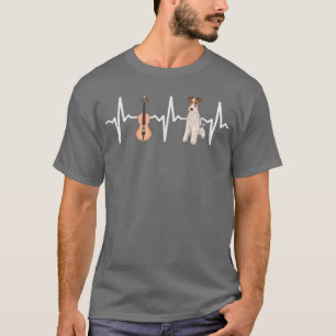 Violine Wire Fo Terrier Heartbeat Dog Lover T-Shirt