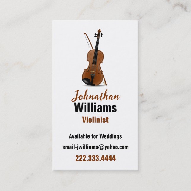Violinist Business Card (Front)