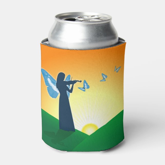 Violinist & Butterfly Can Cooler (Can Front)