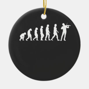 Violinist Evolution Ceramic Tree Decoration