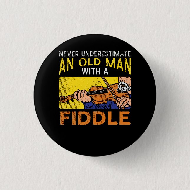 Violinist Old Man 3 Cm Round Badge (Front)