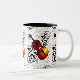 Violinist,Rock the House_ Two-Tone Coffee Mug