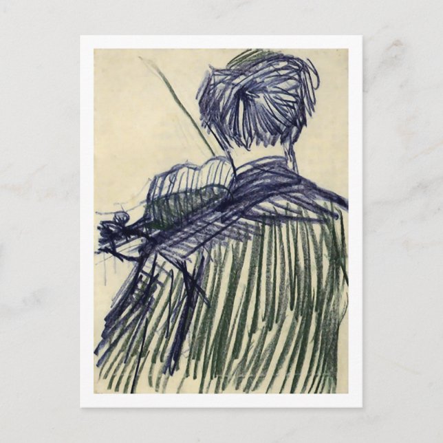 Violinist Seen from the Back Van Gogh Fine Art Postcard (Front)