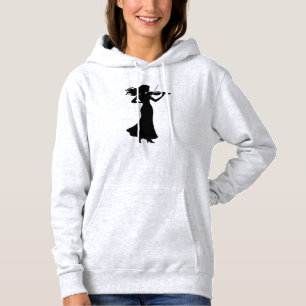 Violinist Silhouette Lady Hoodie