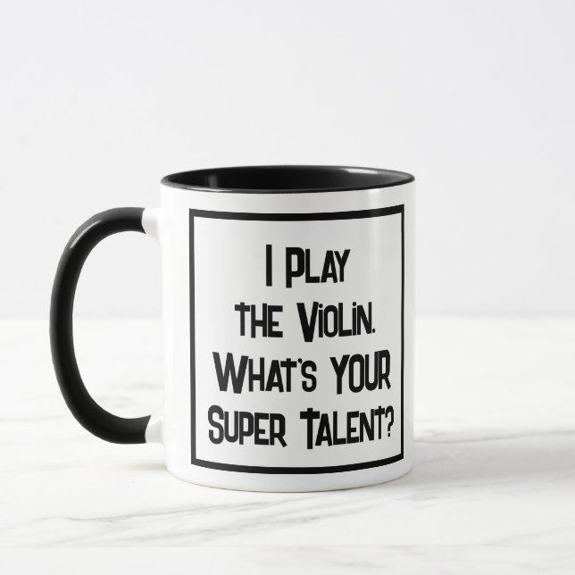 Violinist Super Talent. Two Tone Violin Player Mug (Left)
