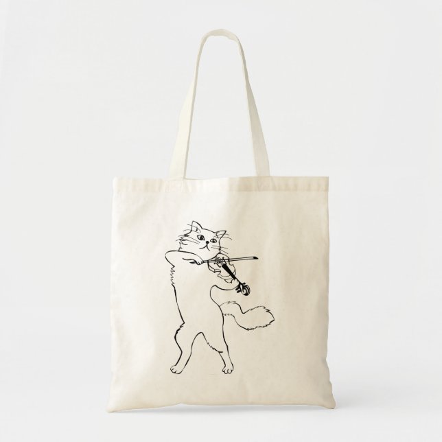 Violinist Violin Music Instrument Cat Tote Bag (Front)