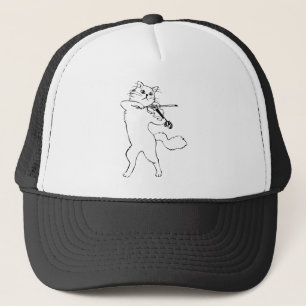 Violinist Violin Music Instrument Cat Trucker Hat
