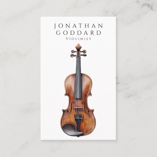Violinist Violin Music Teacher Musician Business Card (Front)