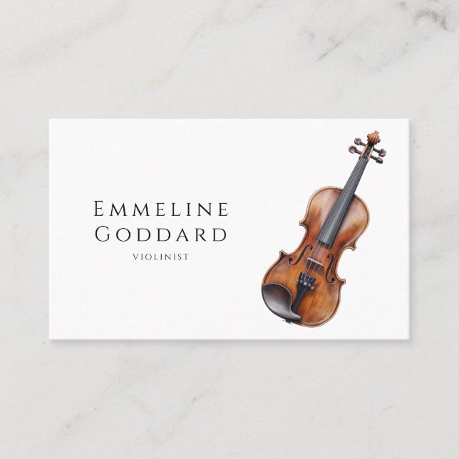 Violinist Violin Music Teacher Musician Business Card (Front)