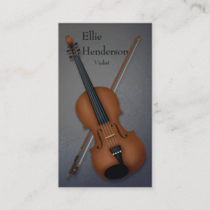 Violinist Violist Performing Musician's Dark Grey Business Card