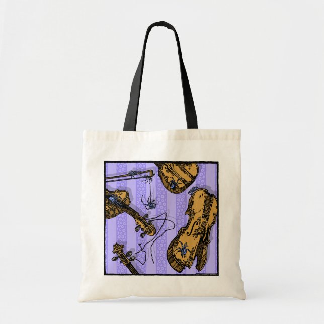Violins and Spiders - Pop Goth Nightmare Art Tote Bag (Front)