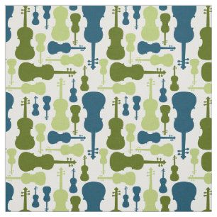 Violins - Blue and Green Fabric