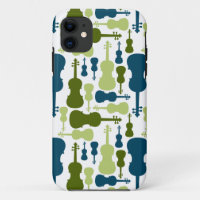 Violins - Blue and Green Pattern