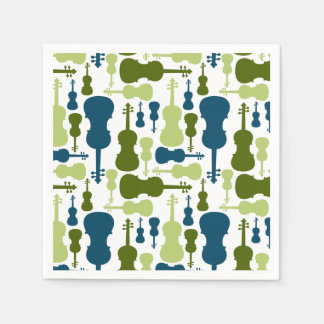 Violins - Blue and Green Pattern Napkin