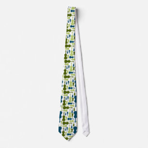 Violins - Blue and Green Pattern Tie