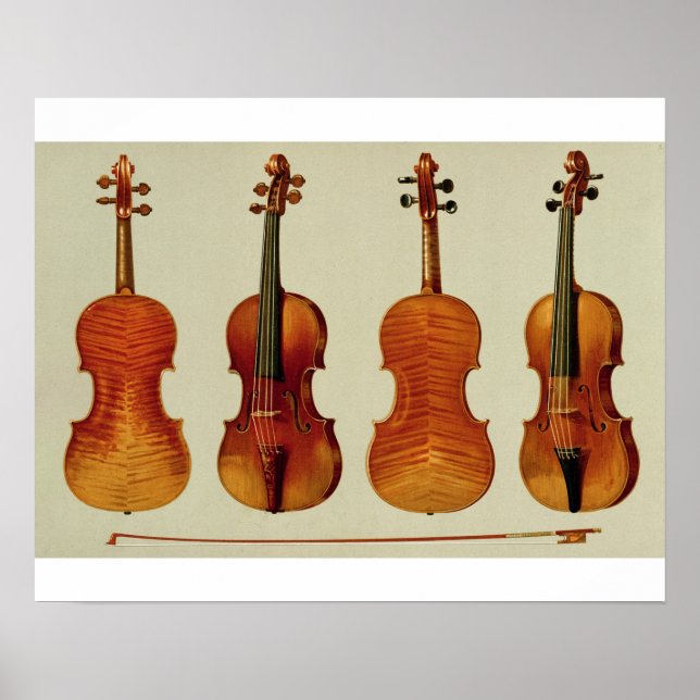 Violins (LtoR): the 'Alard' by Antonio Stradivariu Poster (Front)