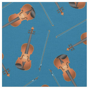 Violins Music Musician Room Decor Blue Fabric