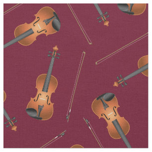 Violins Music Musician Room Decor Burgundy Fabric
