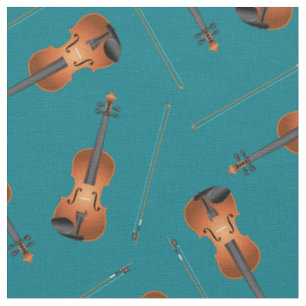 Violins Music Musician Room Decor Teal Fabric