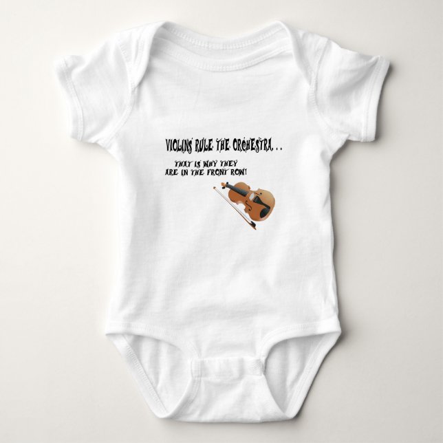 Violins.Rule the Orchestra Baby Bodysuit (Front)