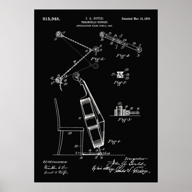 Violoncello Patent Poster (Front)