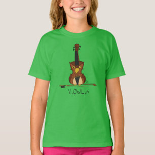 ViOWLin Violin Owl Music Kid's Girl's T-Shirt