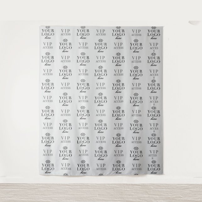 VIP Access Your Logo | Step and Repeat Backdrop Tapestry (Front)