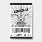 VIP ADMISSION Backstage Pass Rock 'N' Roll Party