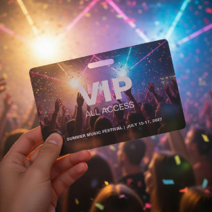 VIP All Access Concert   Backstage Pass Fest ID Badge