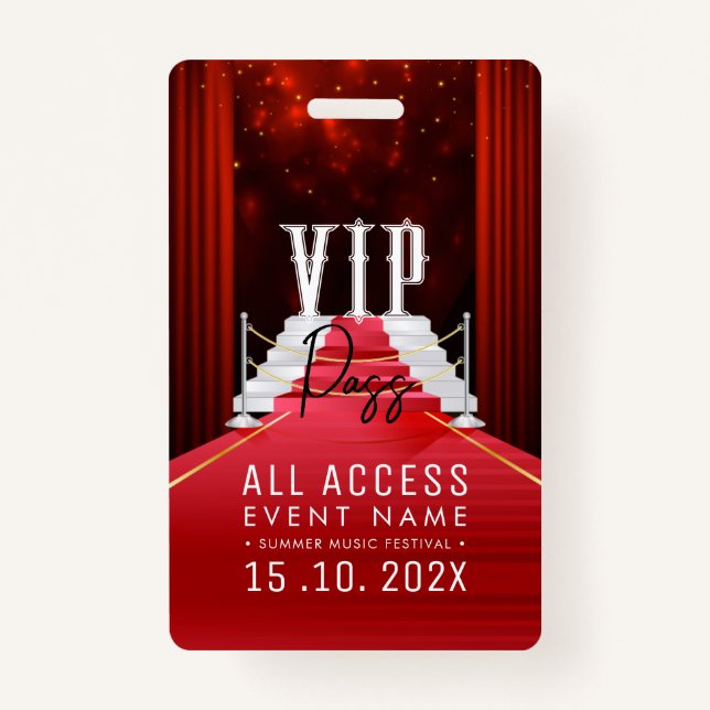 VIP All Access Event ID Badge (Front)