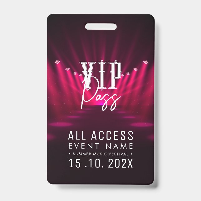 VIP All Access Event ID Badge (Front)