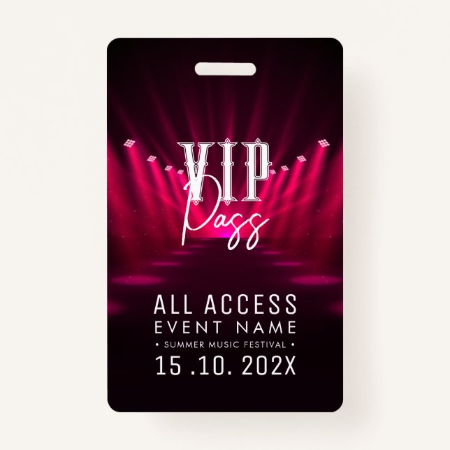 VIP All Access Event ID Badge (Front)