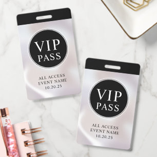 VIP All Access Event Simple Iridescent Pearl Badge ID Badge