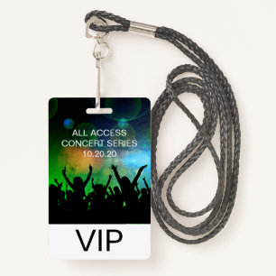 VIP All Access Name Custom Concert Badge ID Badge