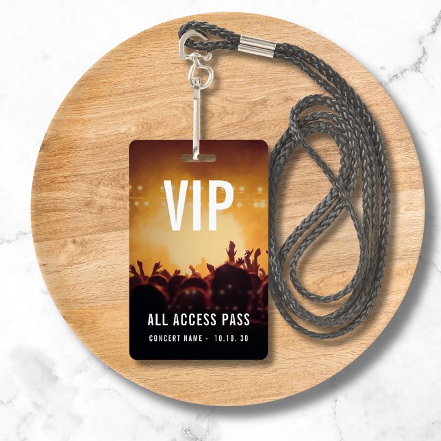 VIP All Access Name Photo Custom Concert ID Badge (Creator Uploaded)