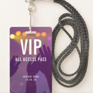VIP All Access Name Photo Custom Concert ID Badge