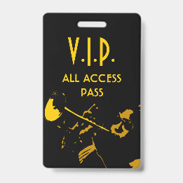 VIP All Access Pass at Musical Event Vertical Badg ID Badge