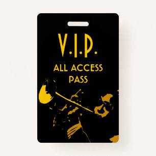 VIP All Access Pass at Musical Event Vertical Badg ID Badge