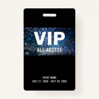 VIP All Access Pass Concert Event ID Badge