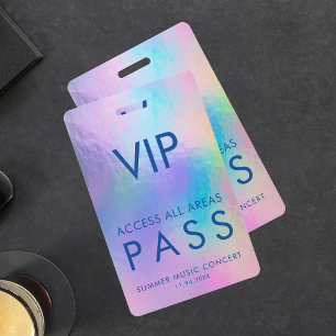 VIP All Access Pass Concert Holographic Event ID Badge