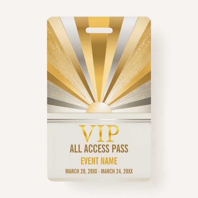 VIP All Access Pass Event ID Badge (Front)